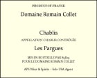 Jean Collet Chablis Les Pargues 2012 Front Label