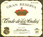 Paternina Conde de los Andes Gran Reserva 1995 Front Label