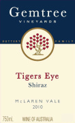 Gemtree Vineyards Tigers Eye Shiraz 2010 Front Label