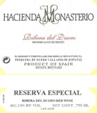 Hacienda Monasterio Ribera del Duero Reserva Especial 2001 Front Label