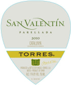 Torres San Valentin Parellada 2010 Front Label
