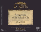 Degani Amarone della Valpolicella Classico La Rosta 2007 Front Label