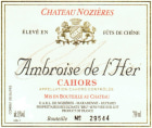 Chateau Nozieres Ambroise de l'Her 2008 Front Label