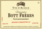 Domaine Bott Freres Reserve Personnelle Gewurztraminer 2012 Front Label