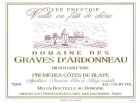 Domaine des Graves d'Ardonneau Cotes de Bordeaux Blaye Cuvee Prestige Blanc 2007 Front Label