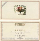 Pighin Merlot 1998 Front Label