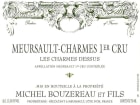 Domaine Michel Bouzereau et Fils Meursault Les Charmes Dessus Premier CRU 2012 Front Label