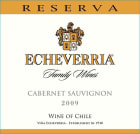 Echeverria Reserva Cabernet Sauvignon 2009 Front Label
