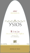 Ysios Reserva 2005 Front Label