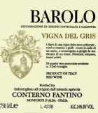 Conterno Fantino Barolo Vigna del Gris 2009 Front Label