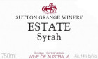 Sutton Grange Winery Estate Syrah 2008 Front Label