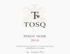 TOSQ Wines Ltd Central Otago Pinot Noir 2010 Front Label