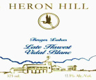 Heron Hill Winery Late Harvest Vidal Blanc 2013 Front Label