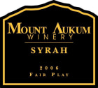Mount Aukum Winery Syrah 2006 Front Label