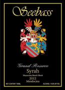 Seebass Grand Reserve Syrah 2012 Front Label