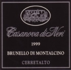 Casanova di Neri Brunello di Montalcino Cerretalto 1999 Front Label