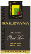 Baileyana Firepeak Pinot Noir 2002 Front Label