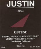 Justin Obtuse 2004 Front Label