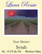 Luna Rossa Winery Syrah 2014  Front Label