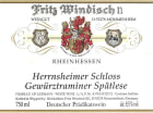 Weingut Fritz Windisch Hernsheimer Schloss Gewurztraminer Spatlese 2019  Front Label