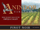 Anindor Vineyards Pinot Noir 2008  Front Label