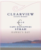 Clearview Estate Winery Cape Kidnappers Syrah 2016  Front Label