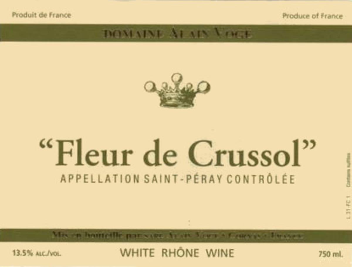 Alain Voge Fleur de Crussol 2011 Front Label