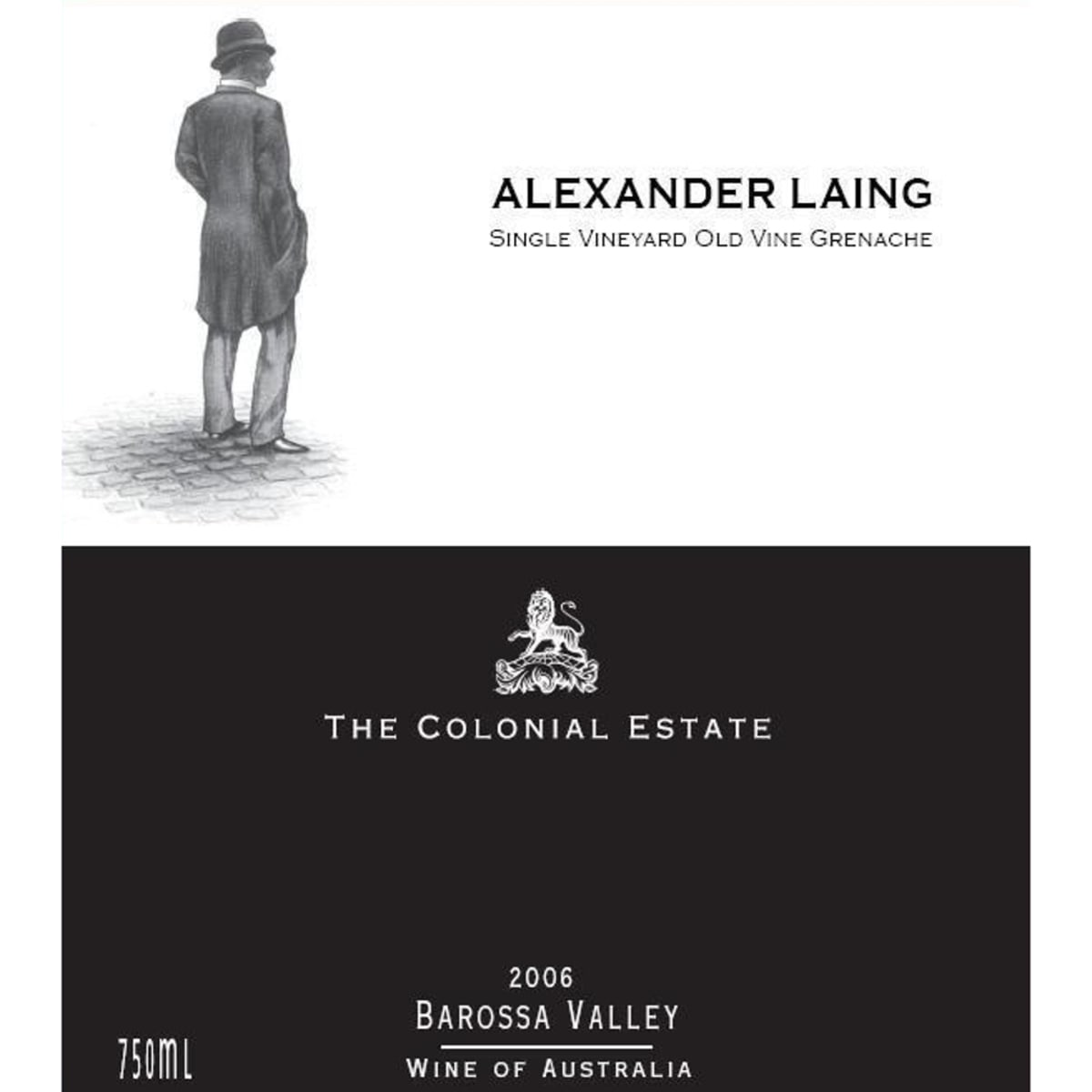The Colonial Estate Grenache Old Vine Alexander Laing 2006 Front Label
