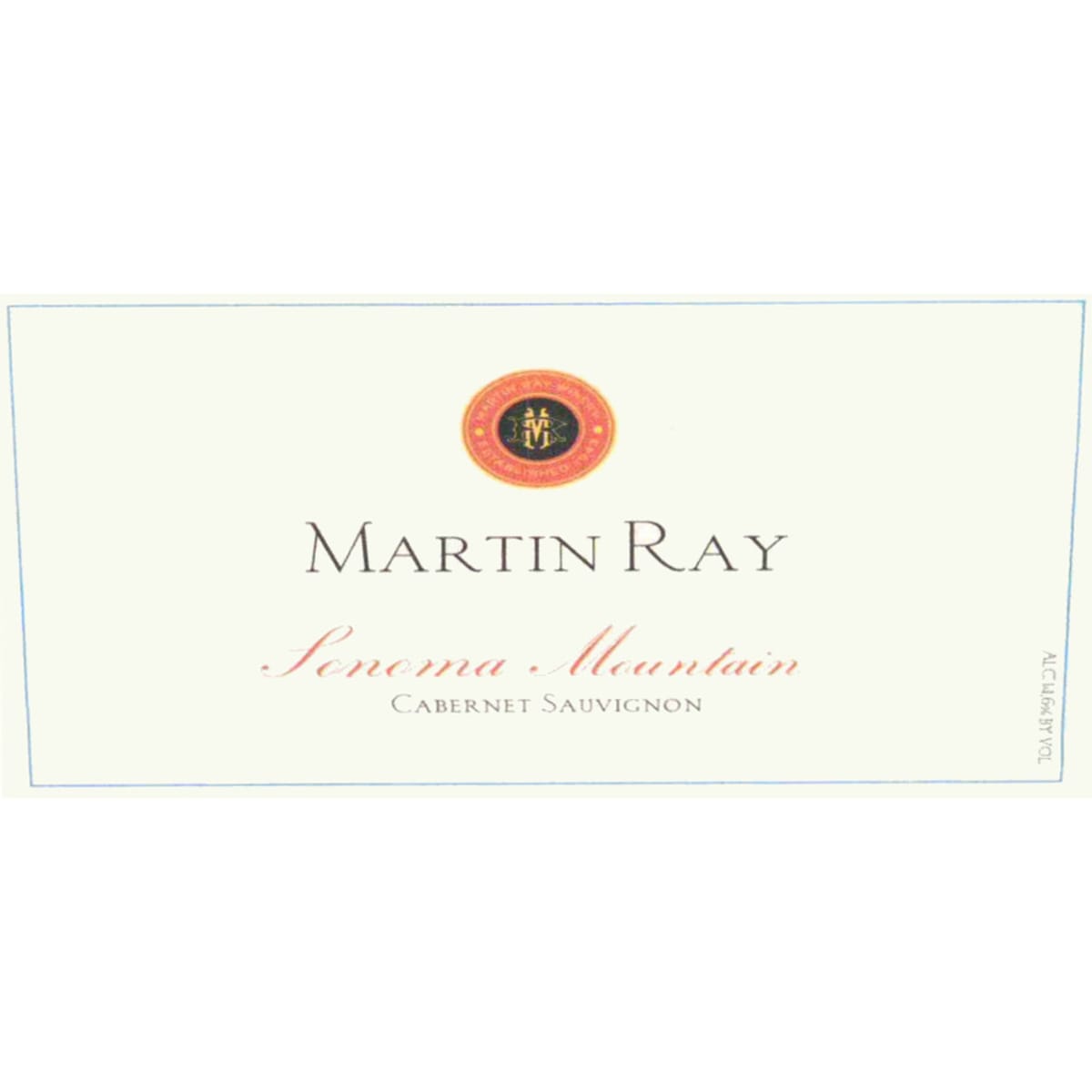 Martin Ray Sonoma Mountain Cabernet Sauvignon 2009 Front Label