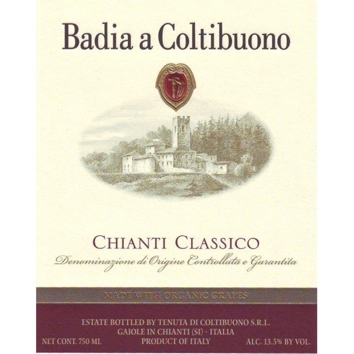 Badia a Coltibuono Chianti Classico (375ML half-bottle) 2010 Front Label