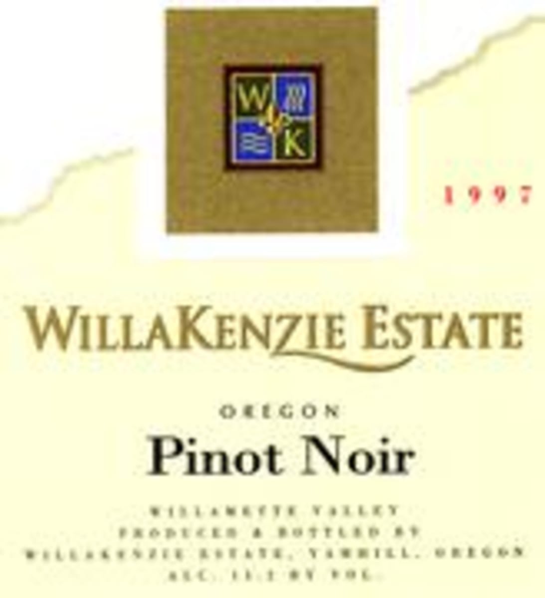 WillaKenzie Estate Willamette Valley Pinot Noir 1997 Front Label
