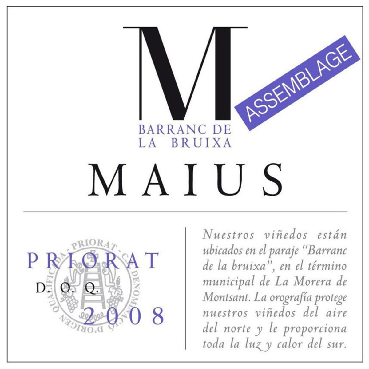 Maius Assemblage 2008 Front Label