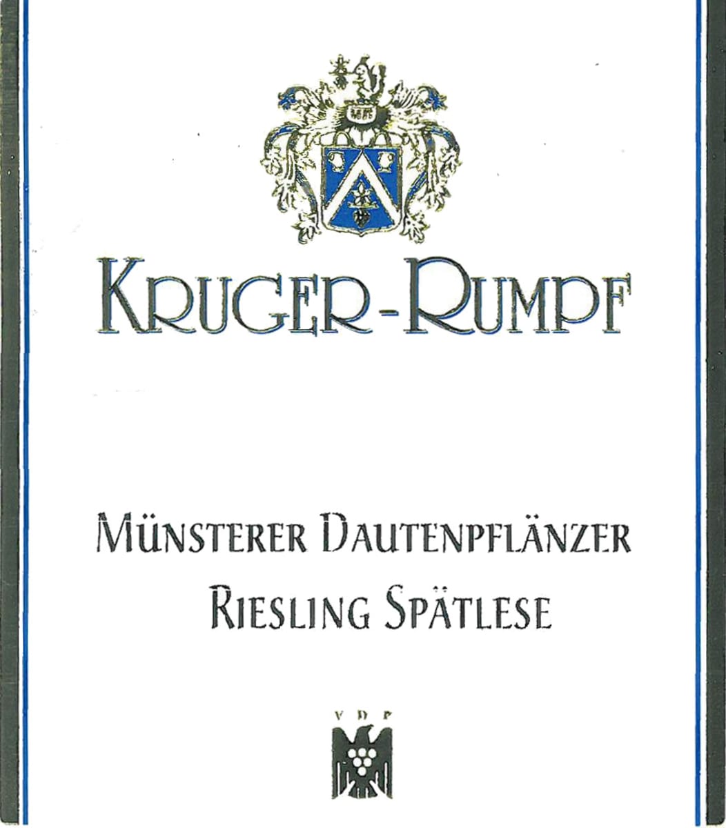 Kruger-Rumpf Munsterer Dautenpflanzer Riesling Spatlese 2004 Front Label