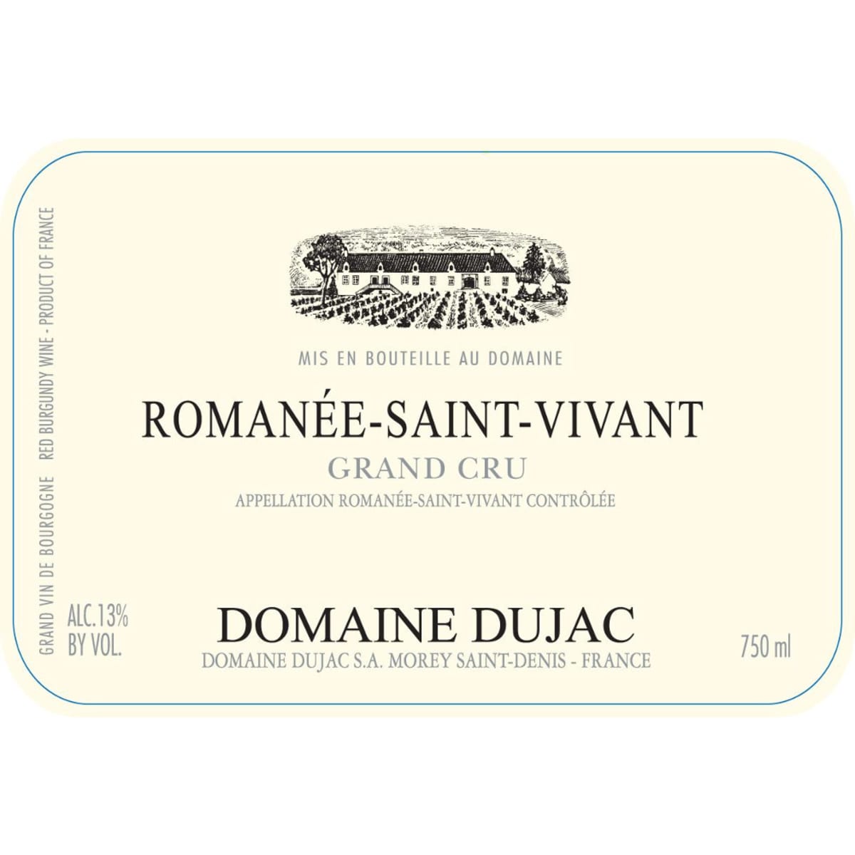 Domaine Dujac Romanee Saint Vivant Grand Cru 2007 Front Label