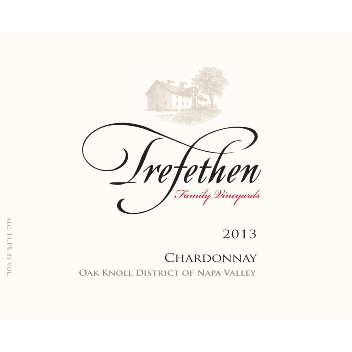 Trefethen Estate Chardonnay (375ML half-bottle) 2013 Front Label