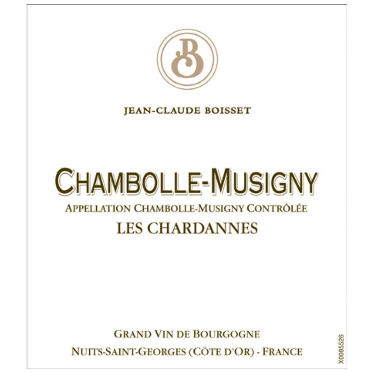 Jean-Claude Boisset Chambolle-Musigny Les Chardannes 2011 Front Label