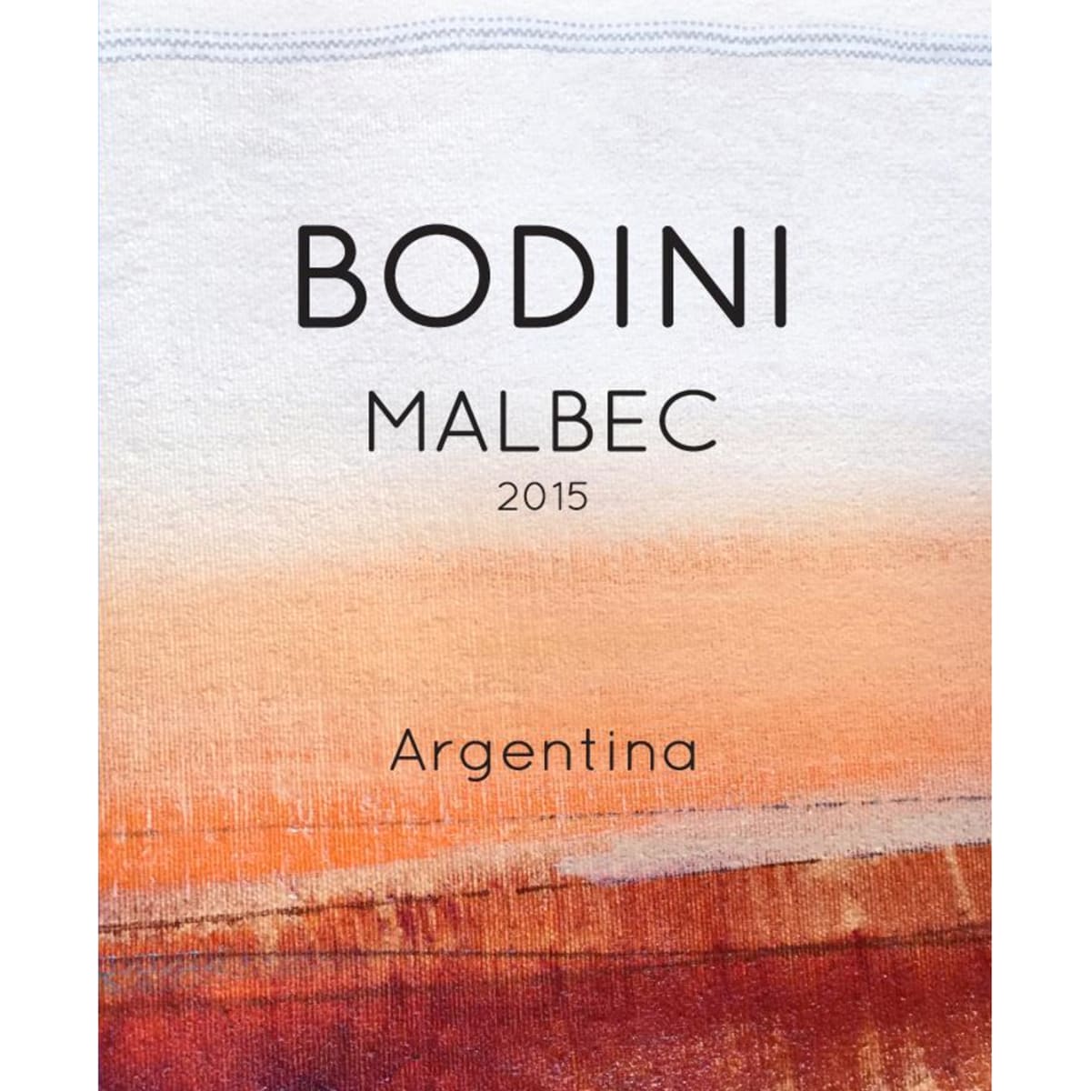 Bodini Malbec 2015 Front Label