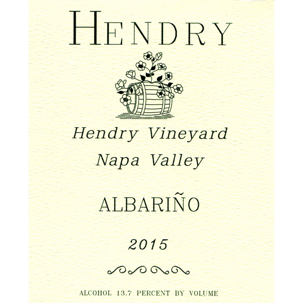 Hendry Albarino 2015 Front Label