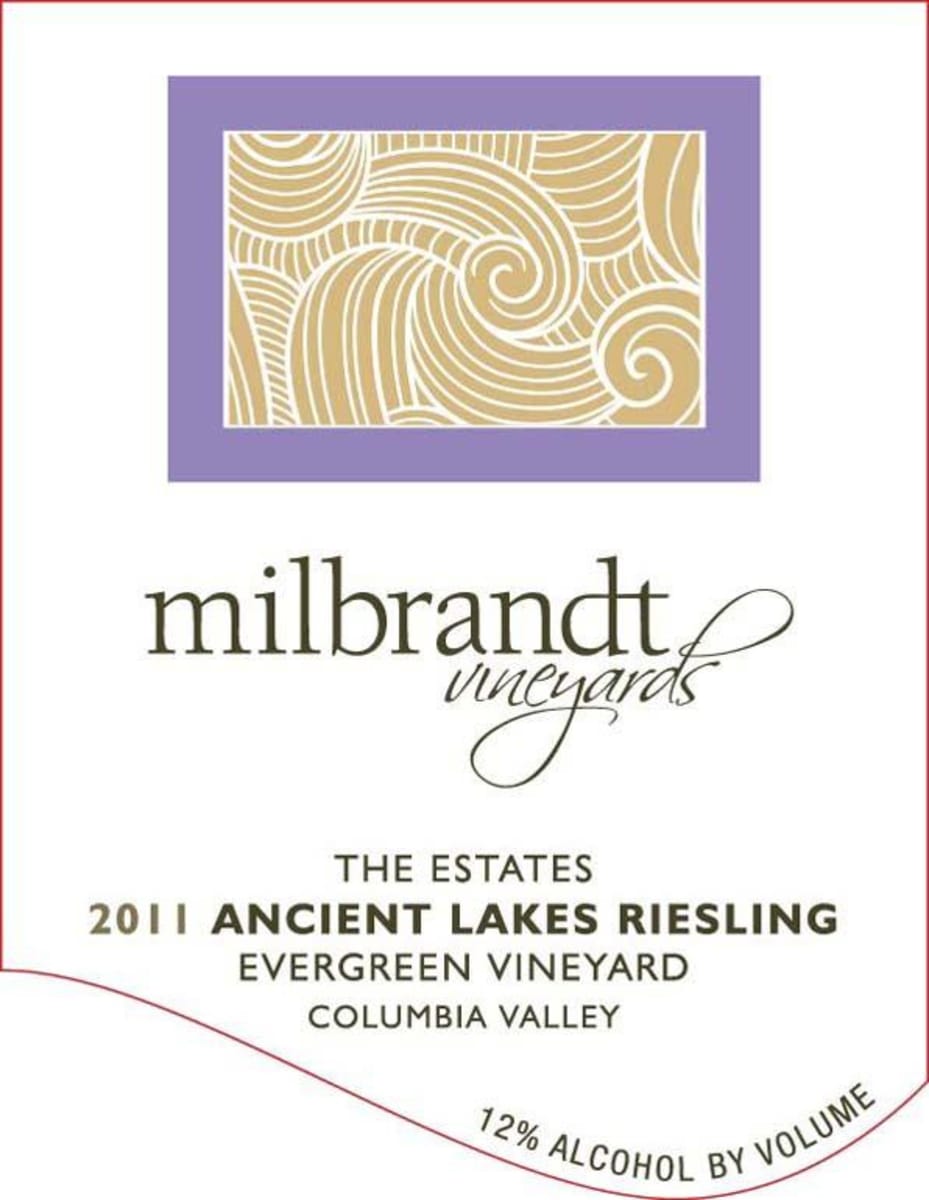 Milbrandt Ancient Lakes Dry Riesling 2011 Front Label