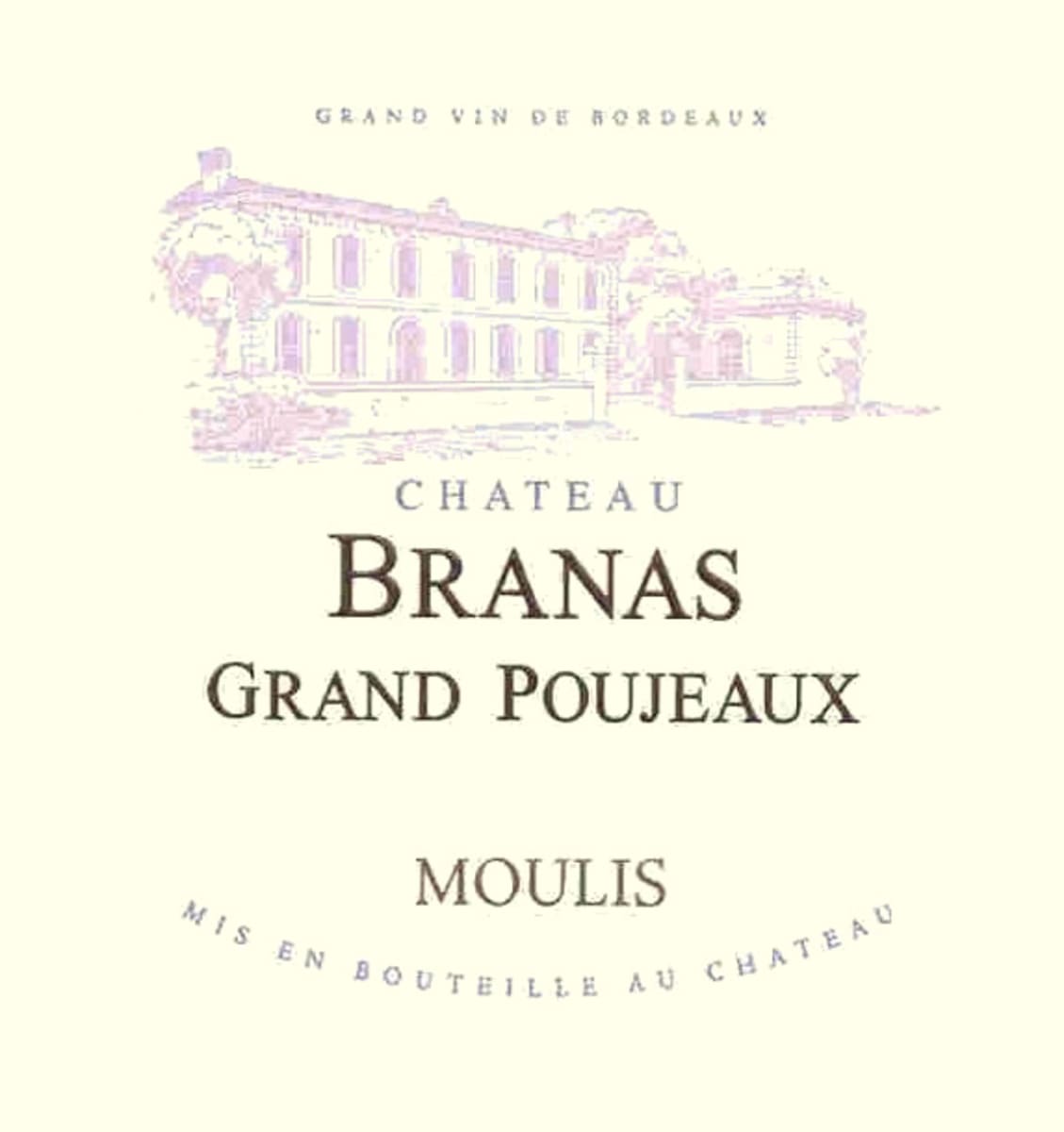 Chateau Branas Grand Poujeaux Moulis-en-Medoc 2015 Front Label