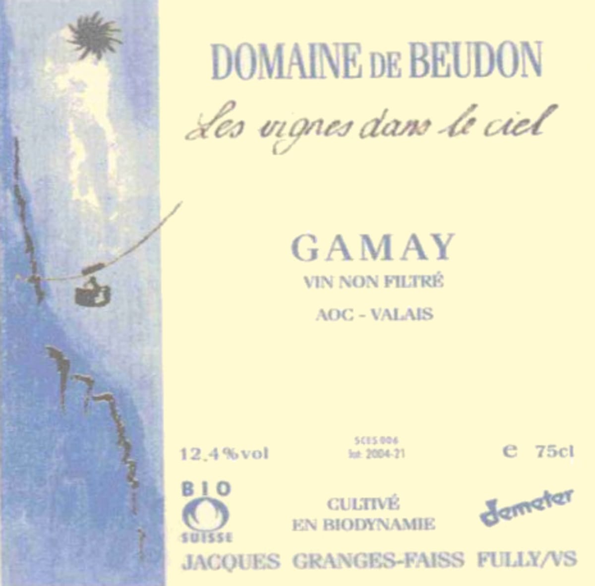 Domaine de Beudon Gamay 2008 Front Label