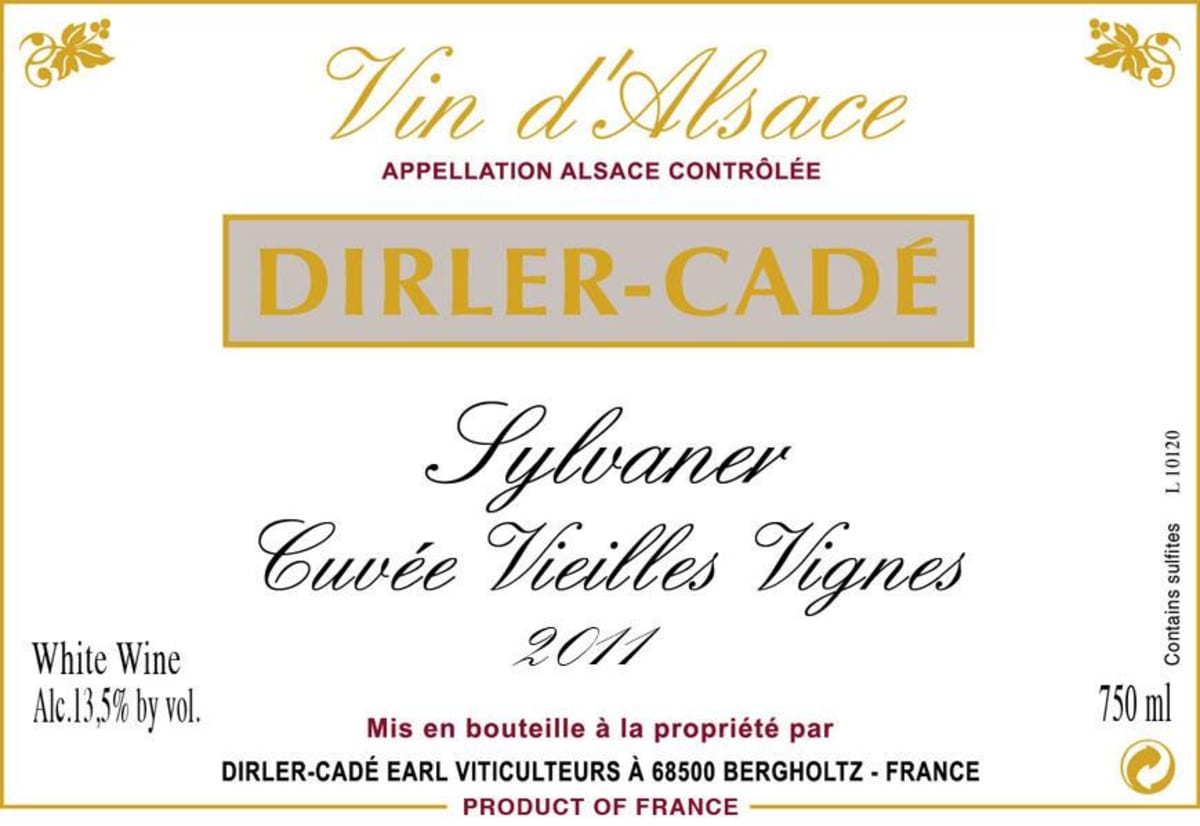 Domaine Dirler-Cade Sylvaner Cuvee Vieilles Vignes 2011 Front Label