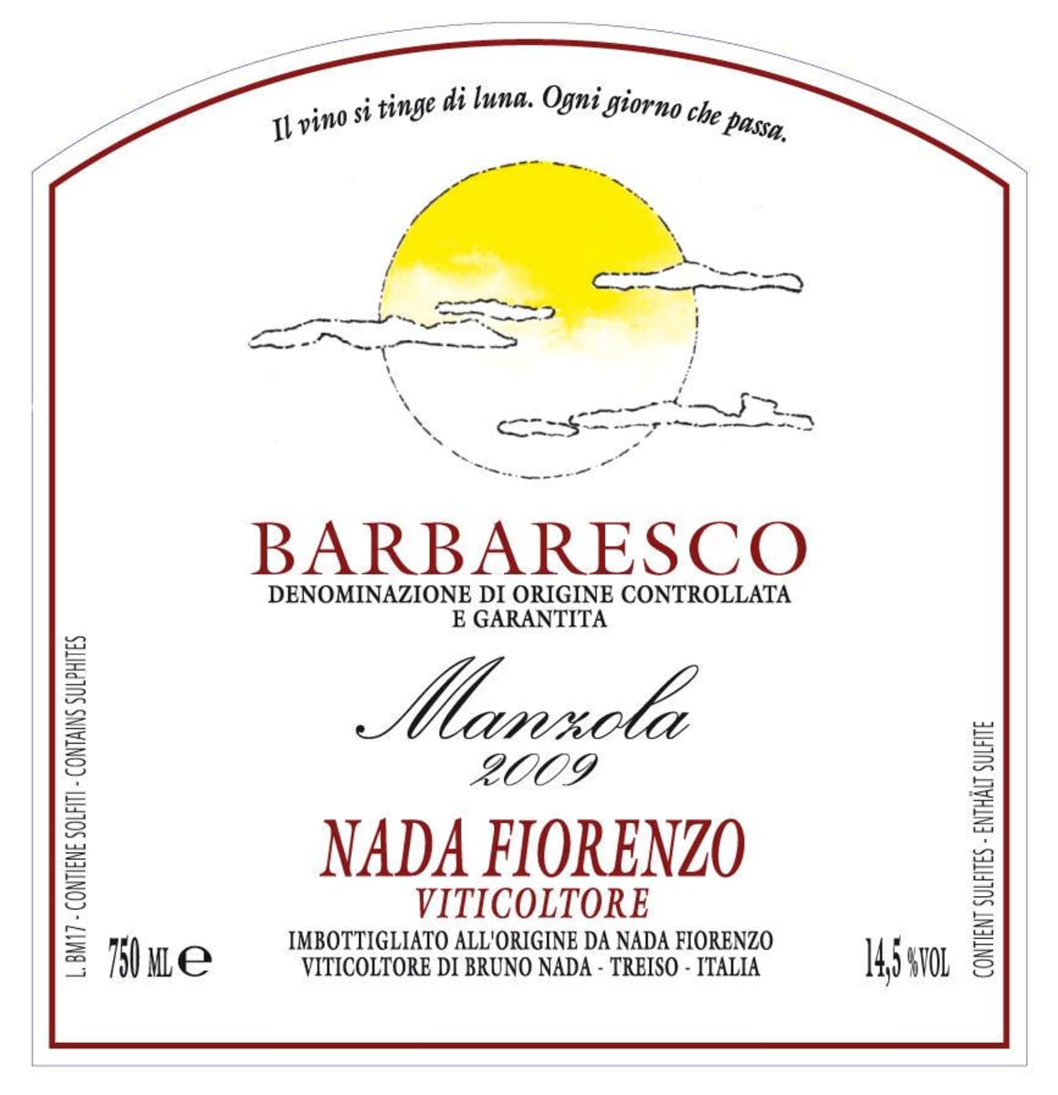 Domaine du Garinet Barbaresco Manzola 2009 Front Label