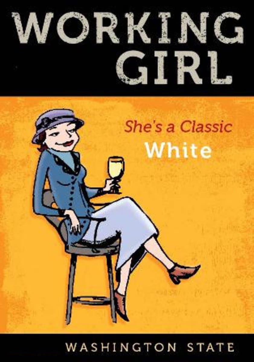 Olympic Cellars Winery Working Girl Shes a Classic 2015 Front Label