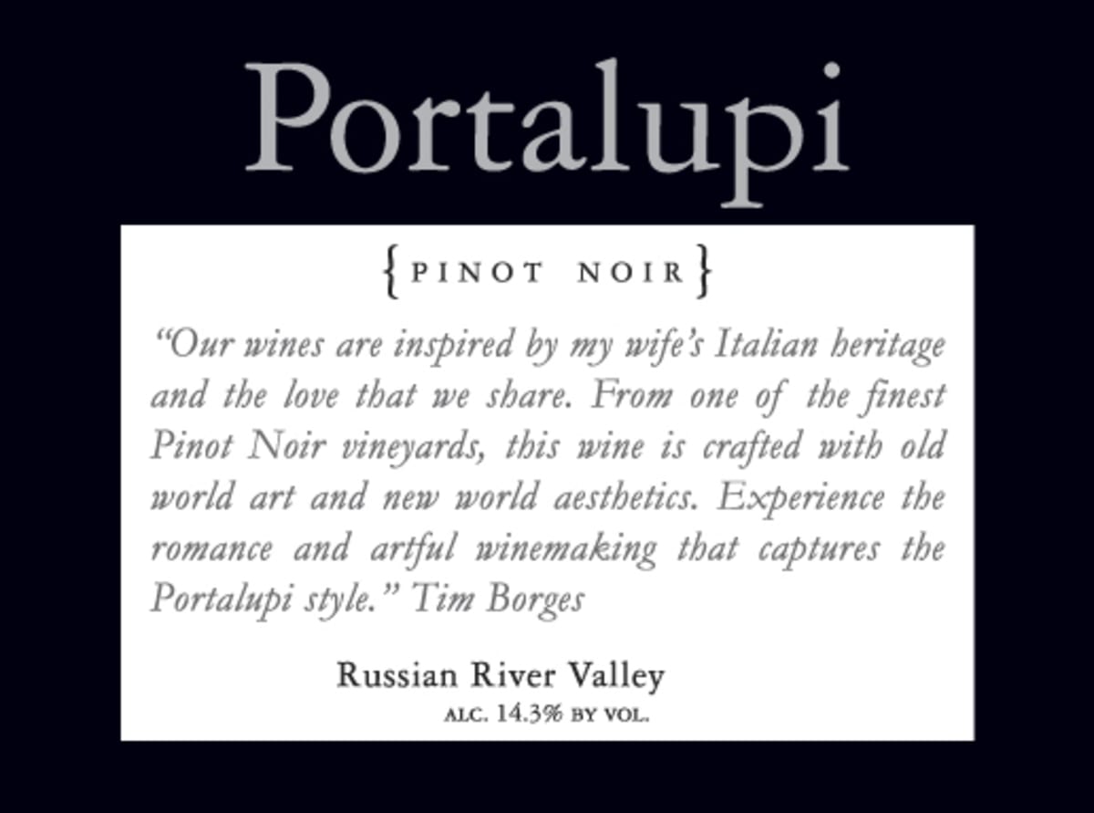 Portalupi Russian River Valley Pinot Noir 2006 Front Label
