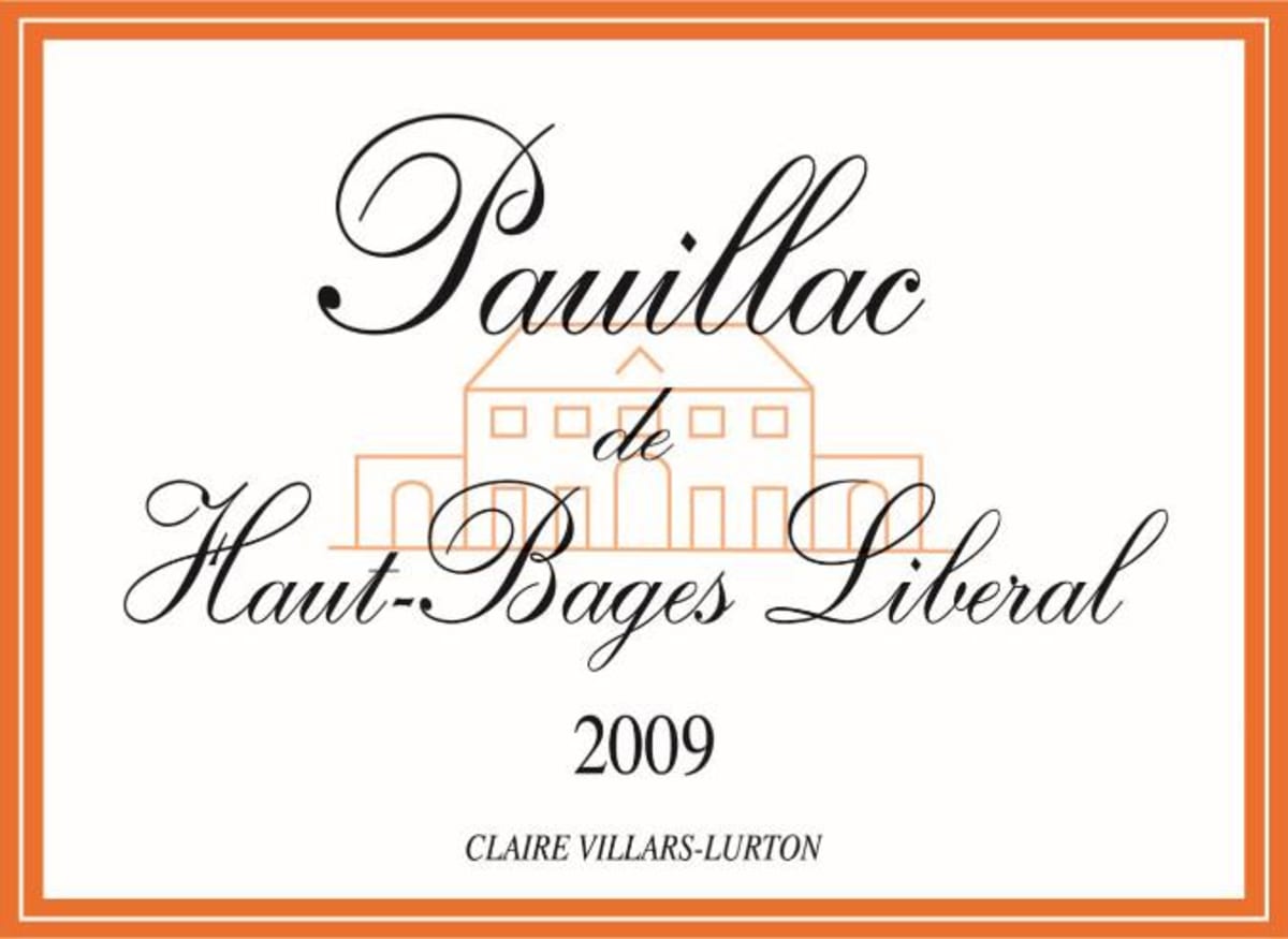 Chateau Haut-Bages Liberal Pauillac de Haut-Bages Liberal 2009 Front Label