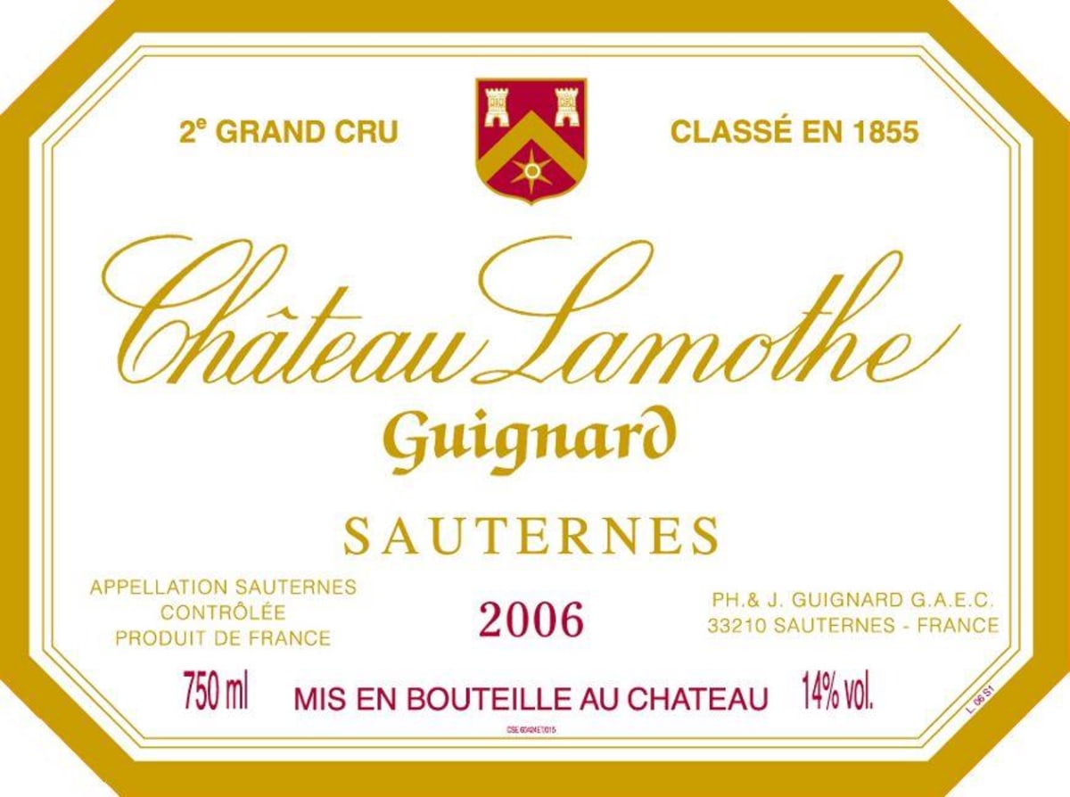 Ch. Lamothe Guignard  2006 Front Label