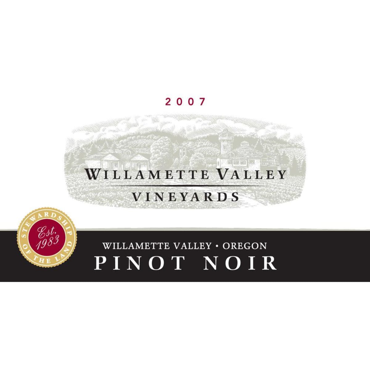 Willamette Valley Vineyards Pinot Noir 2007 Front Label