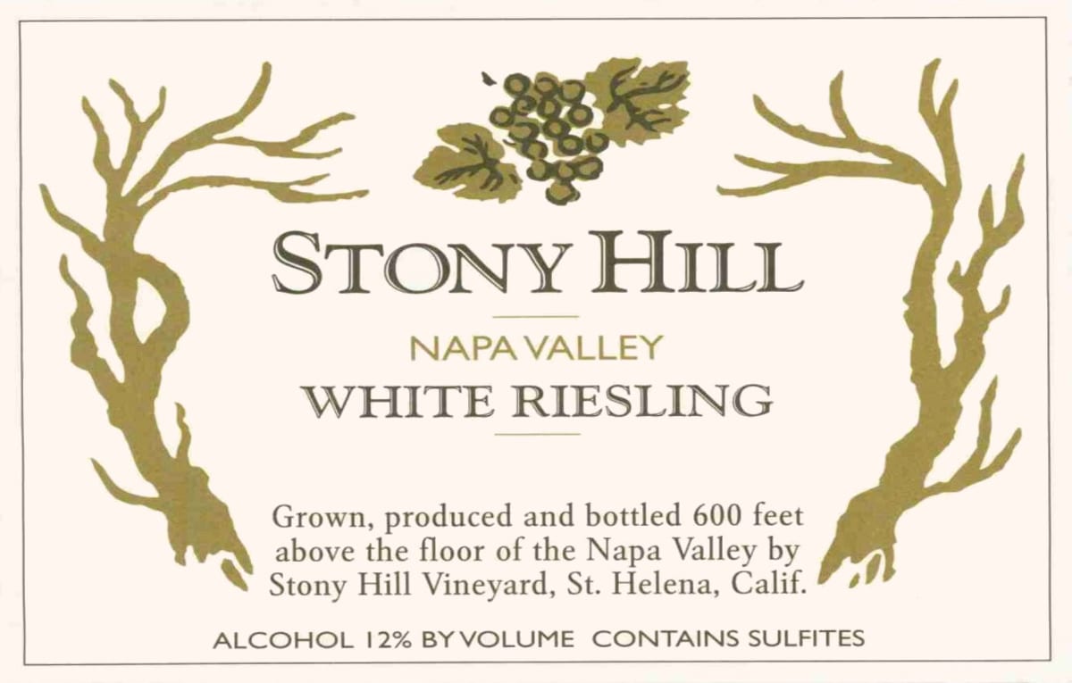 Stony Hill White Riesling 2000  Front Label