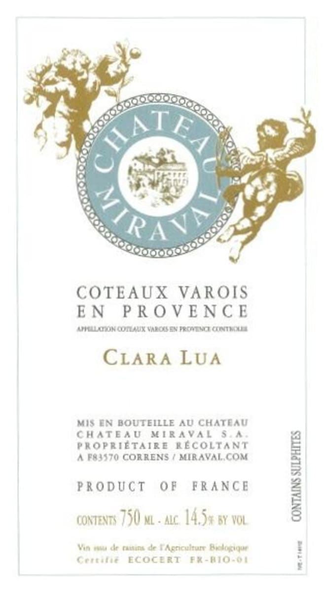 Miraval Coteaux Varois Clara Lua Blanc 2015  Front Label
